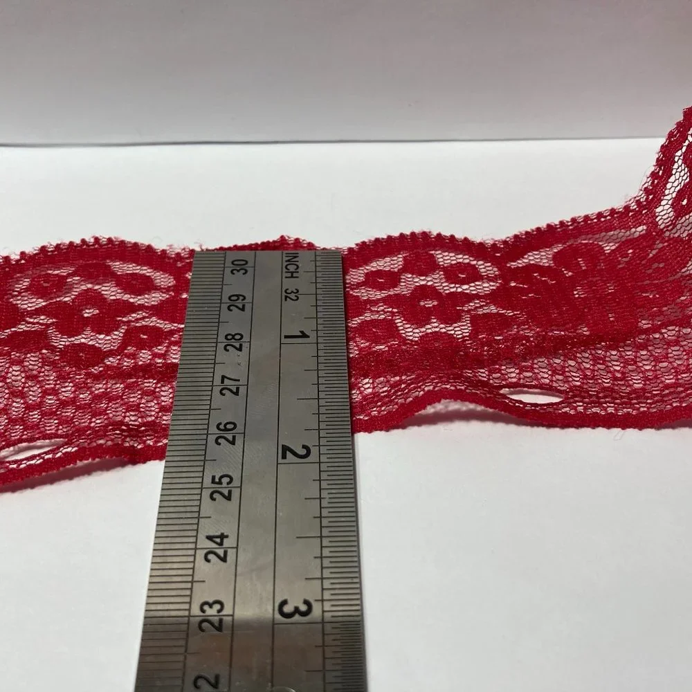 Red Floral Lace Ribbon Crafts Trim 2
